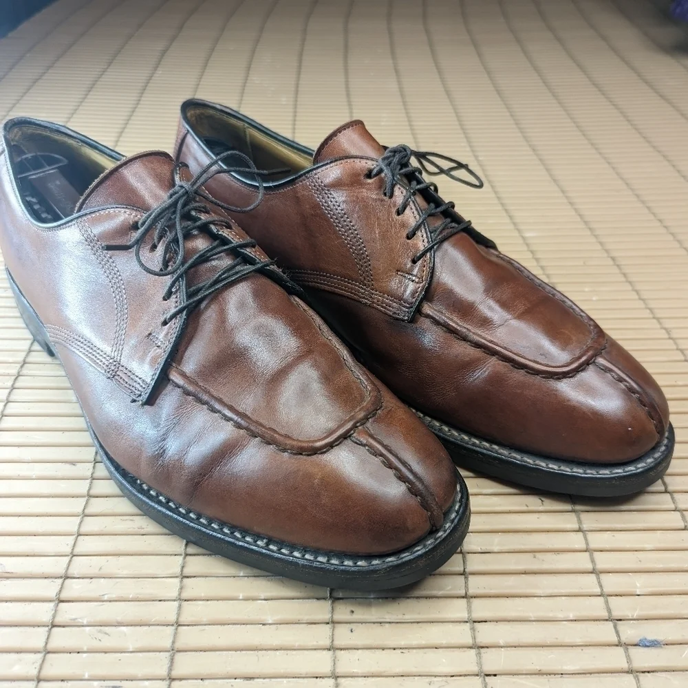 ALLEN EDMONDS Dellwood 1354 Chili brown Leather Split Toe Oxford Shoes - Men's 1
